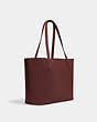 COACH®,CAMERON TOTE BAG,Pebbled Leather,Large,Everyday,Silver/Wine,Angle View