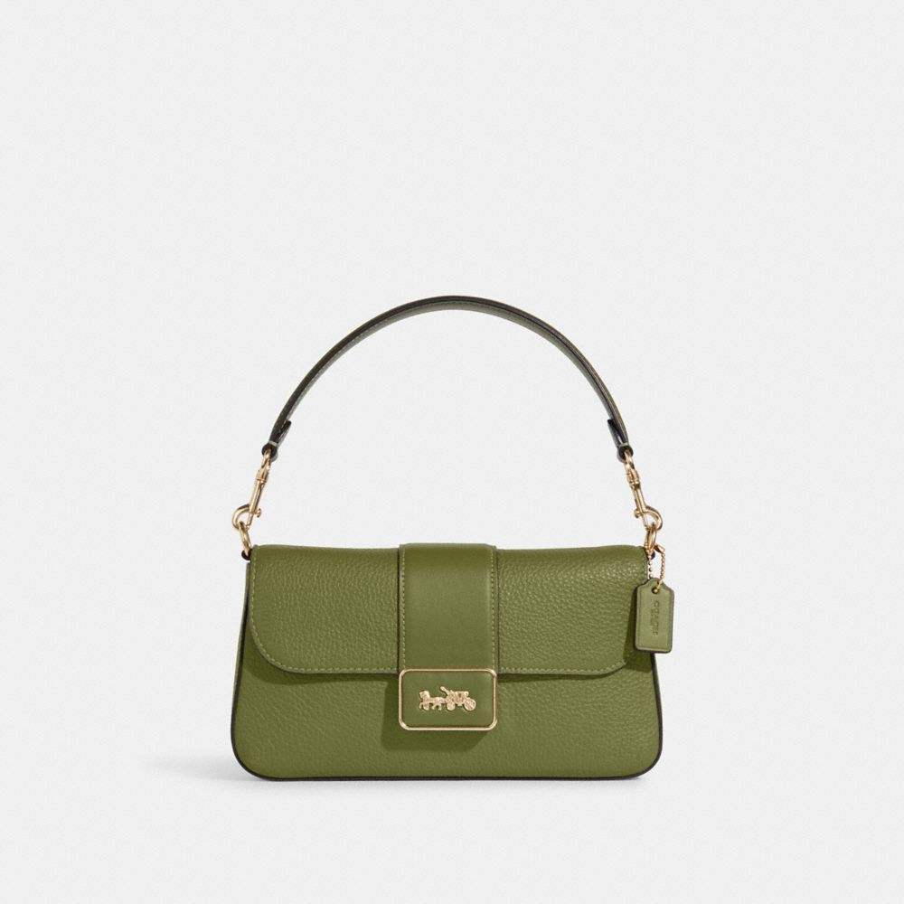 Coach logo-embossed Leather Shoulder Bag - Green