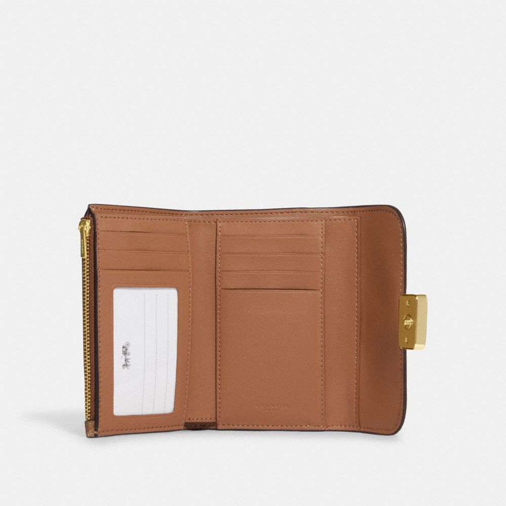 COACH®,ミディアム グレース ウォレット・シグネチャー キャンバス,ミニ財布(二つ折り&三つ折り),ﾗｲﾄ ｶｰｷ ﾁｮｰｸ ﾏﾙﾁ