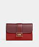 COACH®,MEDIUM GRACE WALLET IN COLORBLOCK,Mini,Gold/Red Apple Multi,Front View