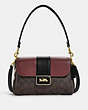 COACH®,GRACE SHOULDER BAG IN SIGNATURE CANVAS,Signature Coated Canvas,Large,Gold/Brown Black Multi,Front View