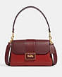 COACH®,GRACE SHOULDER BAG IN COLORBLOCK,Refined Pebble Leather,Large,Gold/Red Apple Multi,Front View