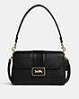 COACH®,GRACE SHOULDER BAG,Pebbled Leather,Large,Gold/Black,Front View