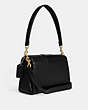 COACH®,GRACE SHOULDER BAG,Pebbled Leather,Large,Gold/Black,Angle View