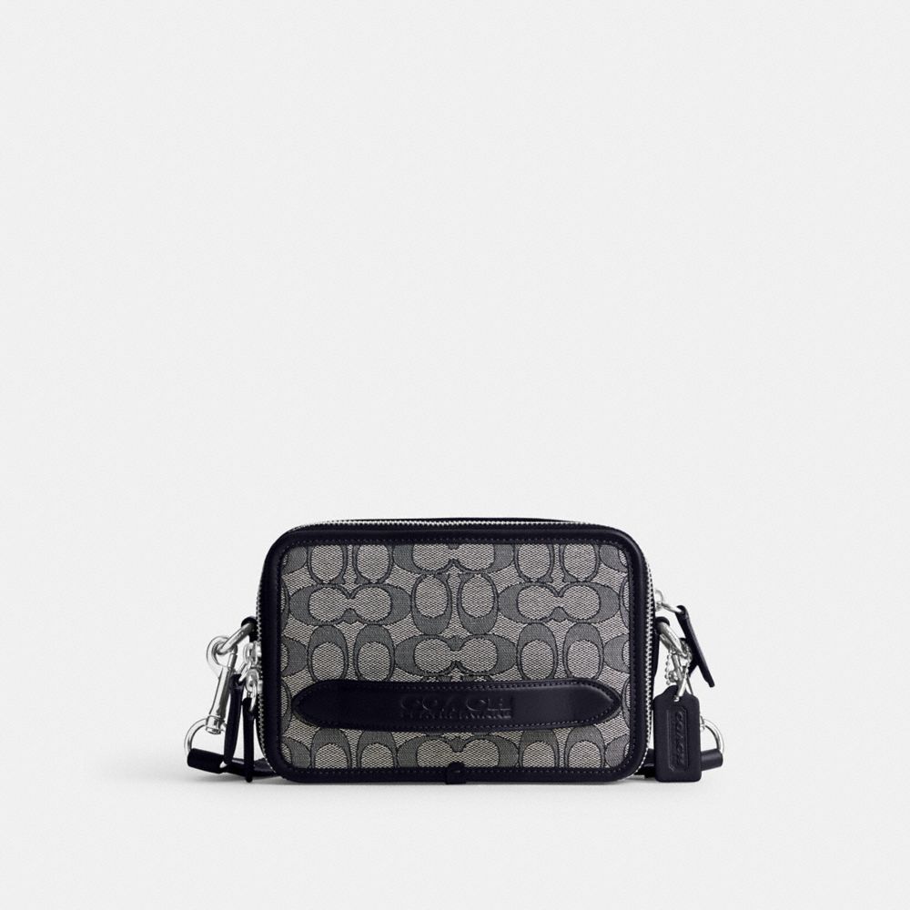 COACH®,CHARTER CROSSBODY IN SIGNATURE JACQUARD,Signature Jacquard,Mini,Midnight Navy,Front View