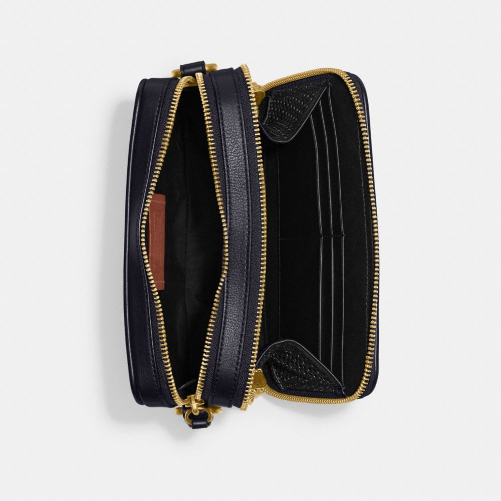 COACH®,Charter Crossbody Bag In Signature Jacquard,Polyester,Leather,Cotton,Crossbody,Color Block,Casual,,Inside View,Top View