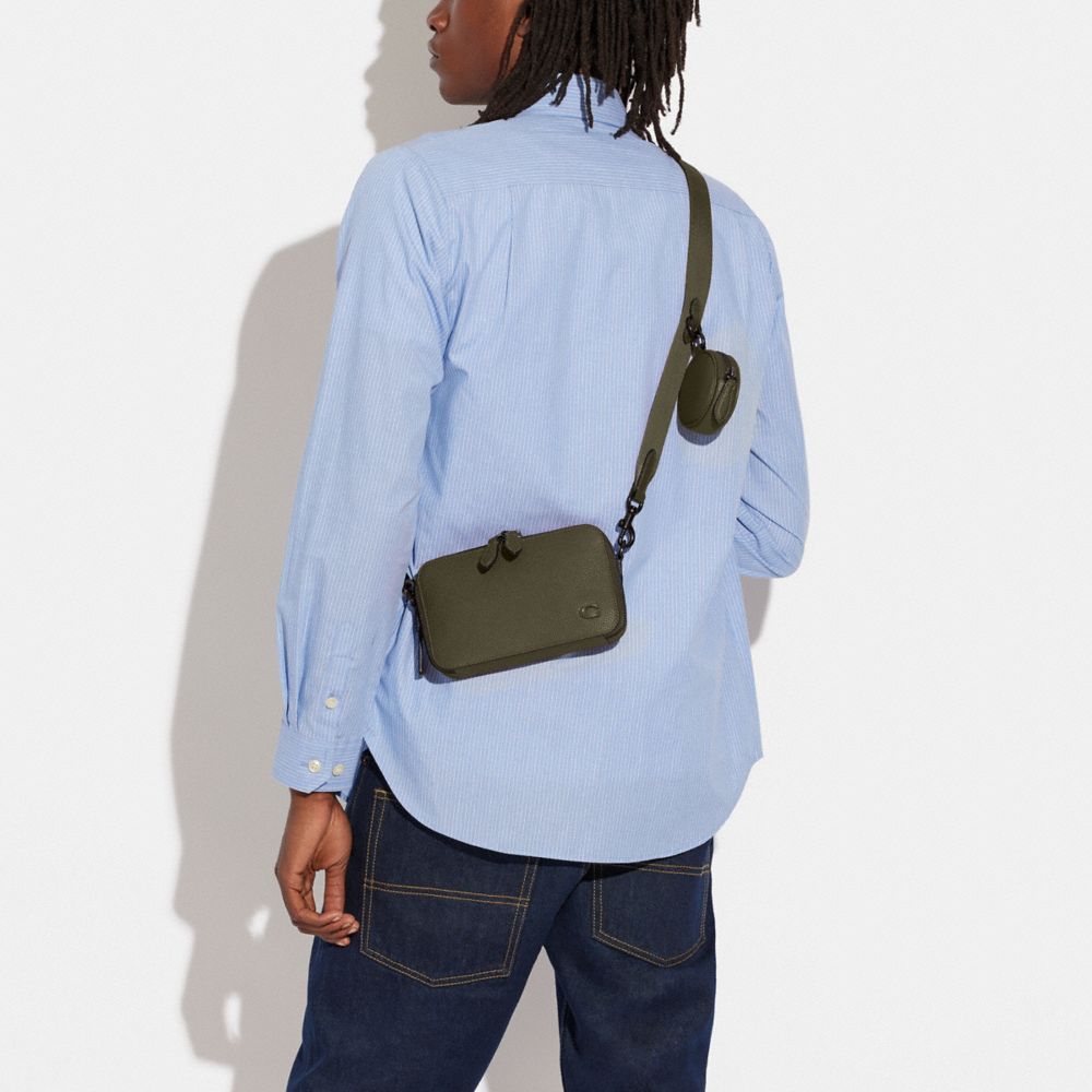 COACH®,Charter Slim Crossbody Bag,Leather,Coin,Crossbody,Embossed,Logo,Metal,Casual,,Detail View