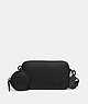 COACH®,CHARTER SLIM CROSSBODY,Polished Pebble Leather,Mini,Black,Front View