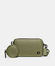 COACH®,CHARTER SLIM CROSSBODY,Polished Pebble Leather,Mini,Moss,Front View