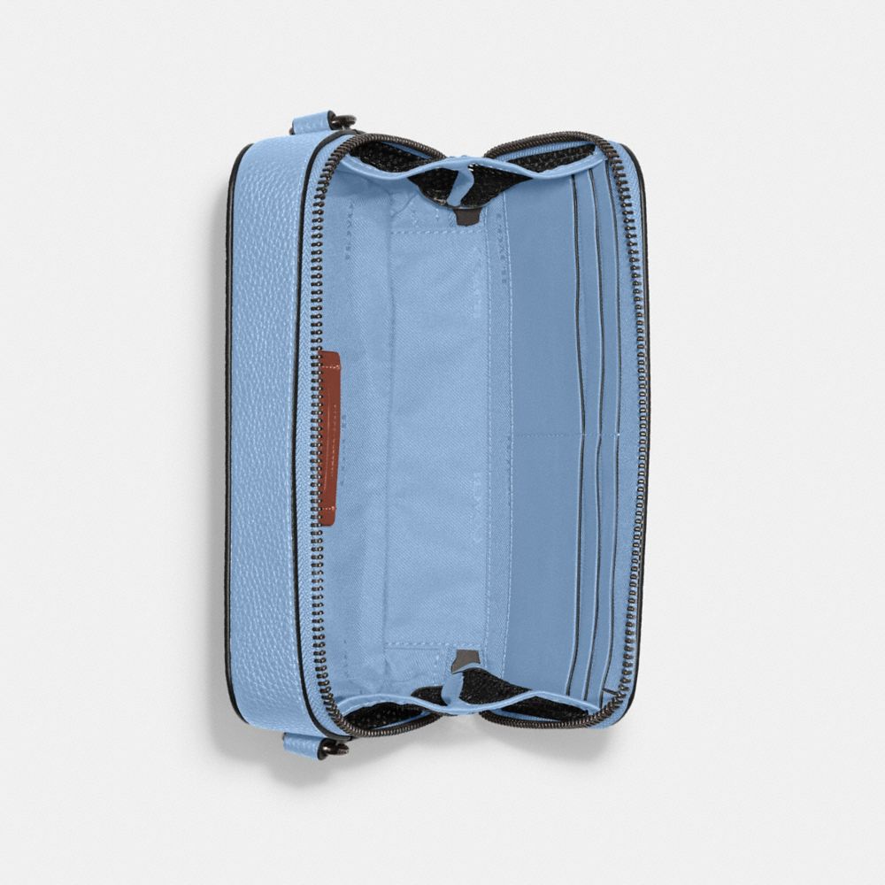 COACH®,SAC À PORTÉ-CROISÉ MINCE CHARTER,Cuir galet,Piscine,Inside View,Top View