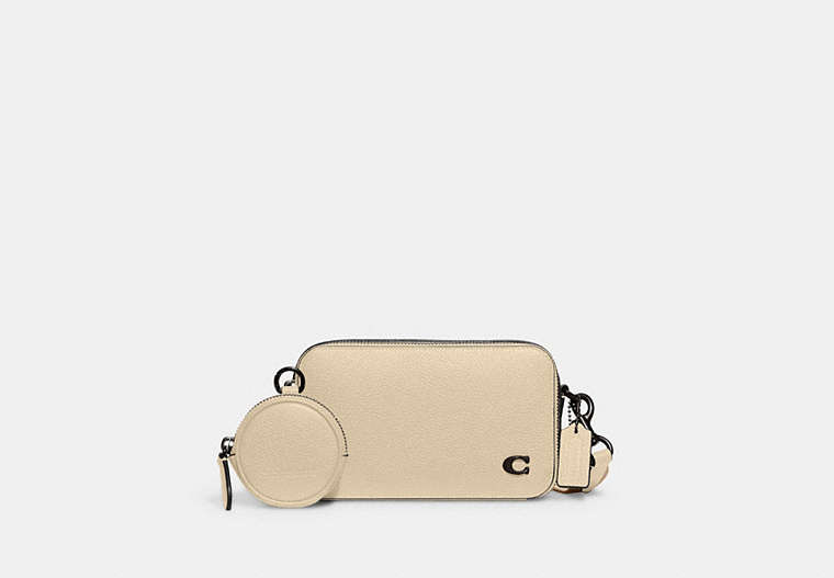 COACH®,CHARTER SLIM CROSSBODY,Polished Pebble Leather,Mini,Ivory,Front View image number 0