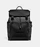 COACH®,LEAGUE FLAP BACKPACK IN SIGNATURE JACQUARD,Signature Jacquard,X-Large,Charcoal/Black,Front View