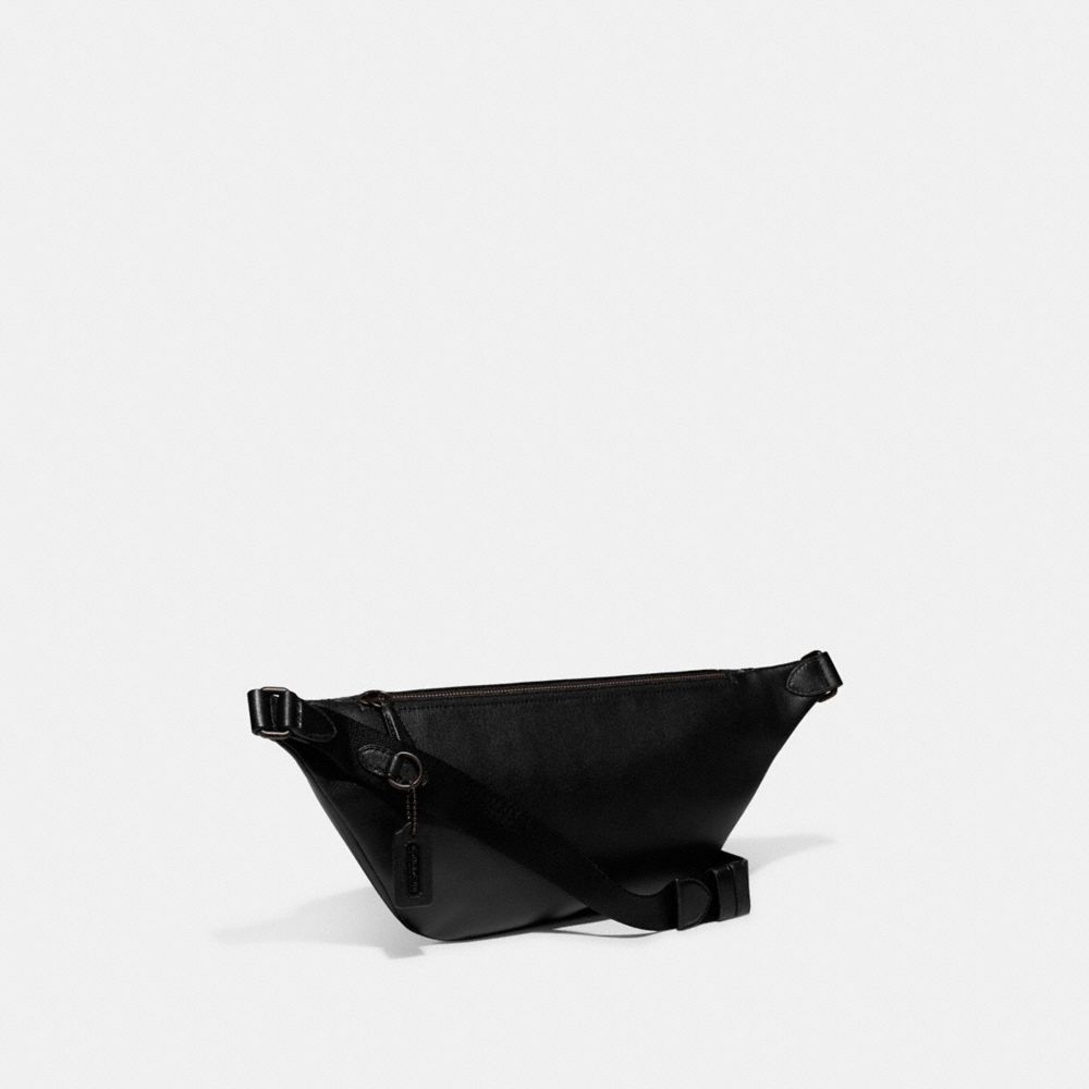 COACH®,LEAGUE BELT BAG IN SIGNATURE JACQUARD,Signature Jacquard,Medium,Charcoal/Black,Angle View