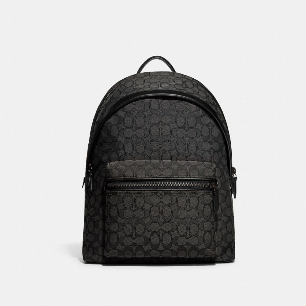 Coach Signature Charter Backpack, Charcoal, Standard