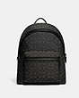 COACH®,CHARTER BACKPACK IN SIGNATURE JACQUARD,Signature Jacquard,X-Large,Charcoal/Black,Front View