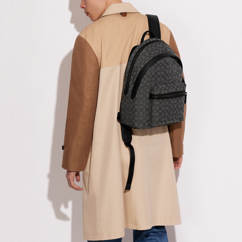 COACH®,Charter Backpack In Signature Jacquard,,Detail View