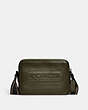 COACH®,CHARTER CROSSBODY BAG 24 WITH COACH BADGE,Leather,Medium,Army Green,Front View
