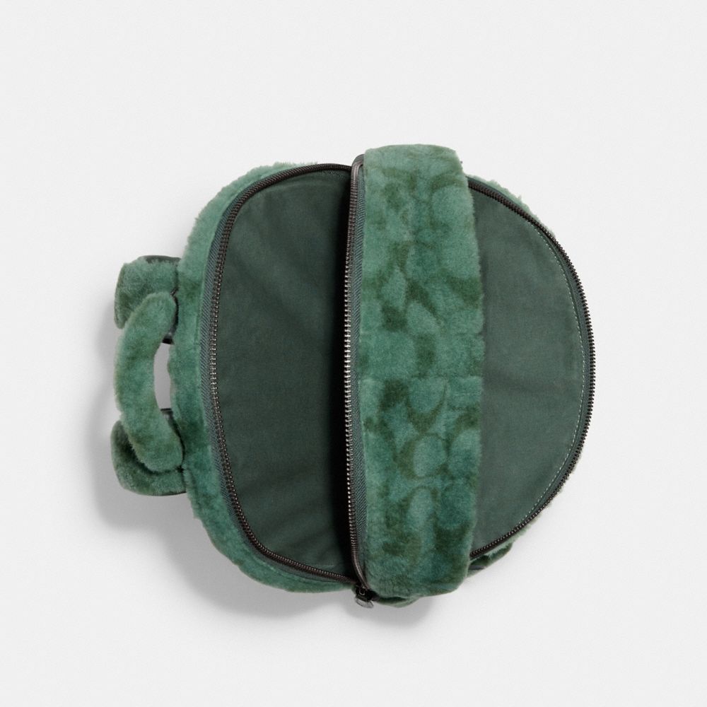 COACH®,Charter Backpack In Signature Shearling,,Inside View,Top View