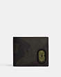 COACH®,3-IN-1 WALLET IN SIGNATURE CANVAS WITH CAMO PRINT AND COACH PATCH,Signature Coated Canvas,Mini,Black Antique Nickel/Khaki/Olive Green Multi,Front View