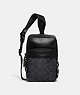 COACH®,GOTHAM SLING PACK 13 IN SIGNATURE CANVAS,Signature Coated Canvas,Charcoal,Front View