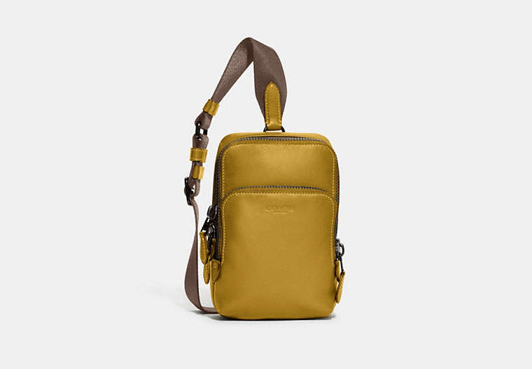 COACH®,GOTHAM SLING PACK 13,Leather,Small,Flax,Front View