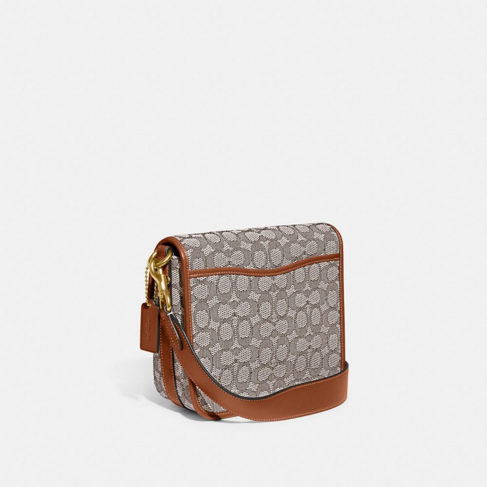 COACH®,Frankie Crossbody In Signature Textile Jacquard,,Angle View