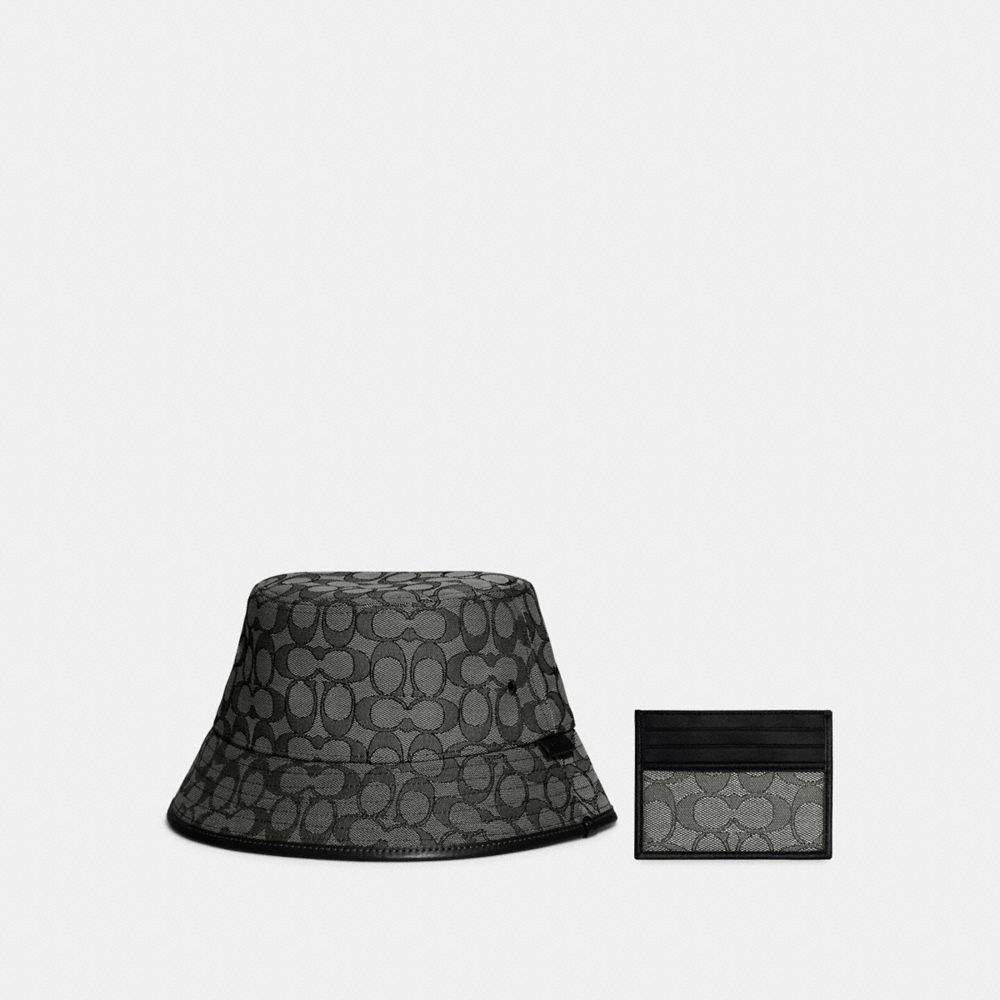 Card Case In Signature Jacquard & Signature Jacquard Bucket Hat