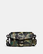 COACH®,SOFT TABBY CROSSBODY 18 WITH CAMO PRINT,Polished Pebble Leather,Mini,Green/Blue,Front View