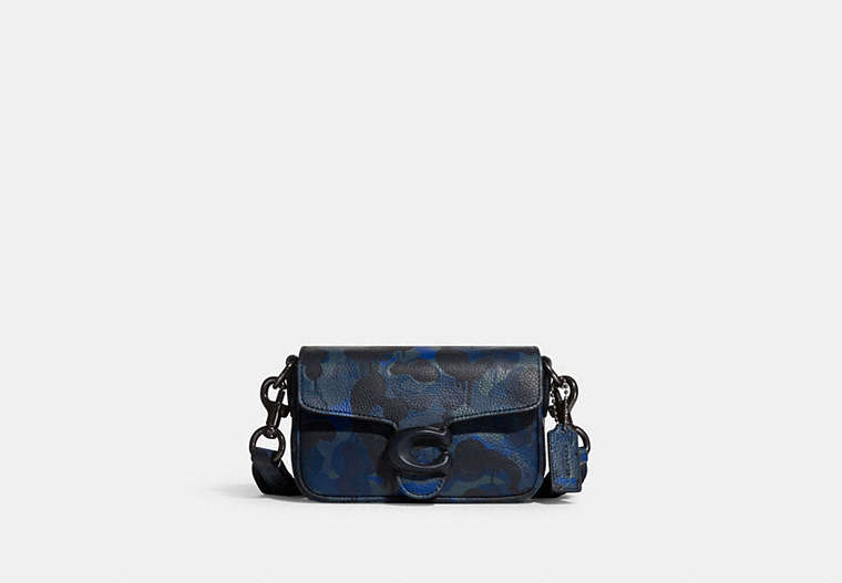 COACH®,SOFT TABBY CROSSBODY 18 WITH CAMO PRINT,Polished Pebble Leather,Mini,Blue/Midnight Navy,Front View