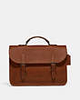 COACH®,CARRIAGE BRIEF,Leather,Large,Saddle,Front View