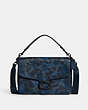 COACH®,SOFT TABBY MESSENGER WITH CAMO PRINT,Polished Pebble Leather,Medium,Blue/Midnight Navy,Front View
