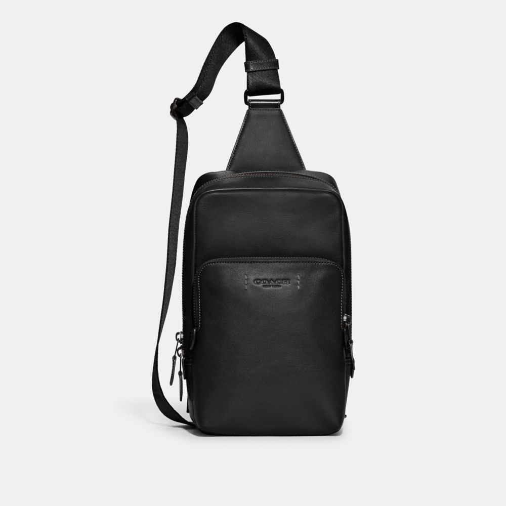 COACH®,GOTHAM PACK,Sport calf leather,Small,Black,Front View image number 0