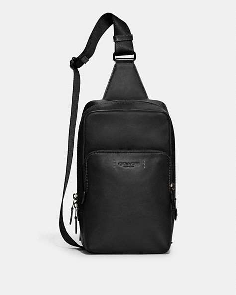 COACH®,GOTHAM PACK,Sport calf leather,Small,Black,Front View