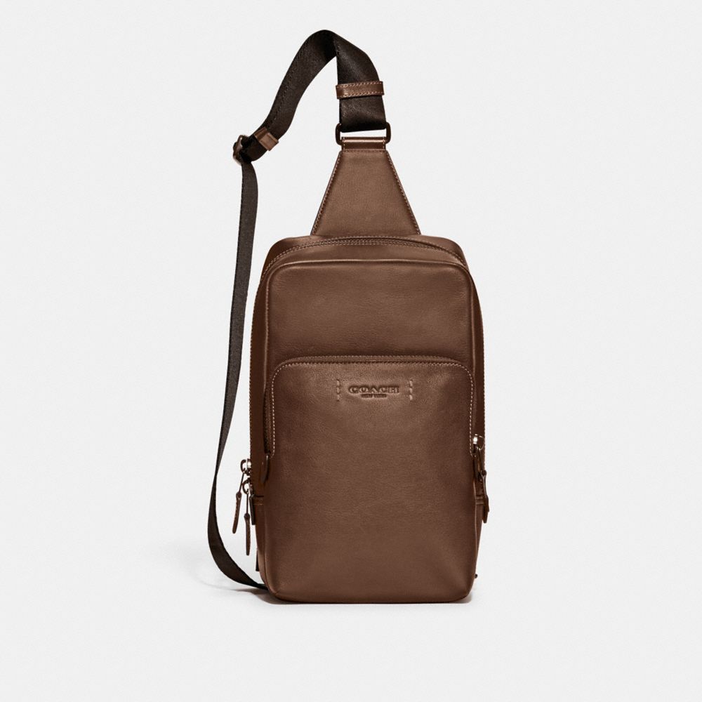 COACH®,GOTHAM PACK,Sport calf leather,Small,Dark Saddle,Front View