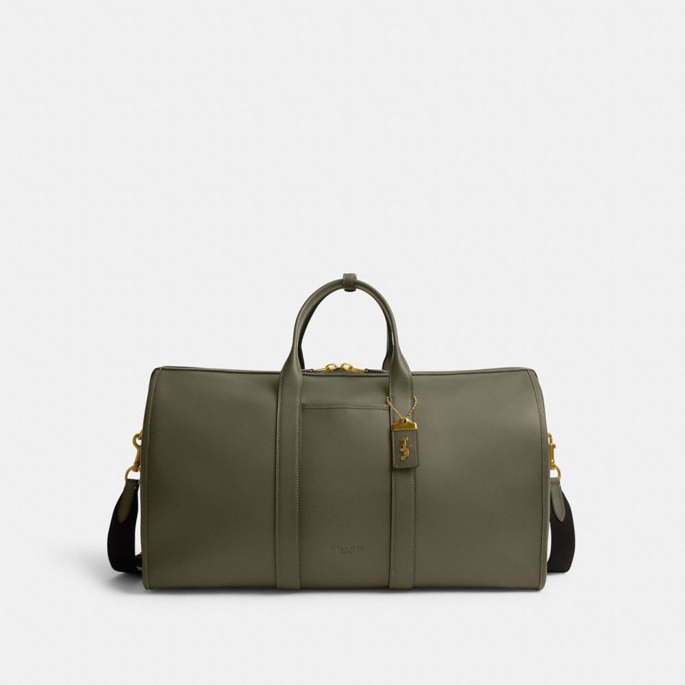 COACH®,GOTHAM DUFFLE BAG,Glovetan Leather,X-Large,Army Green,Front View