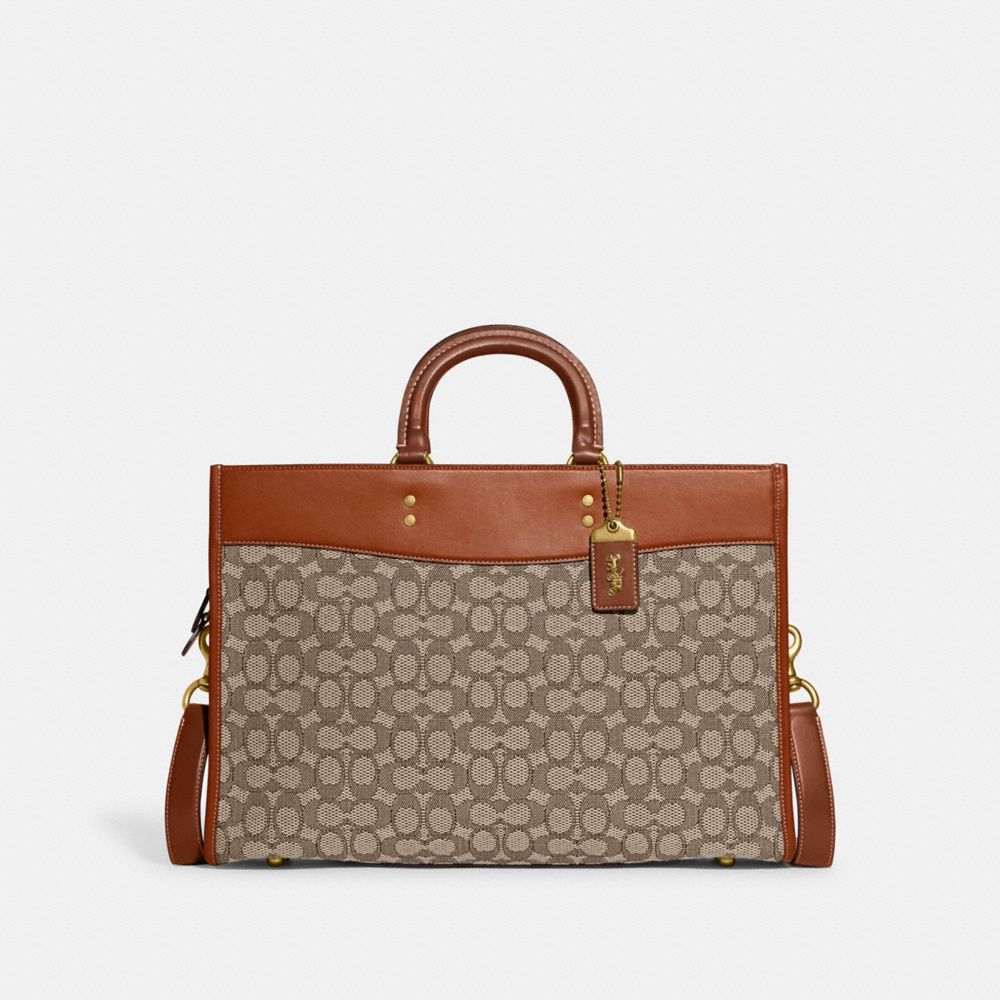 Coach Rogue 25 Signature Jacquard Satchel - Coca Brown