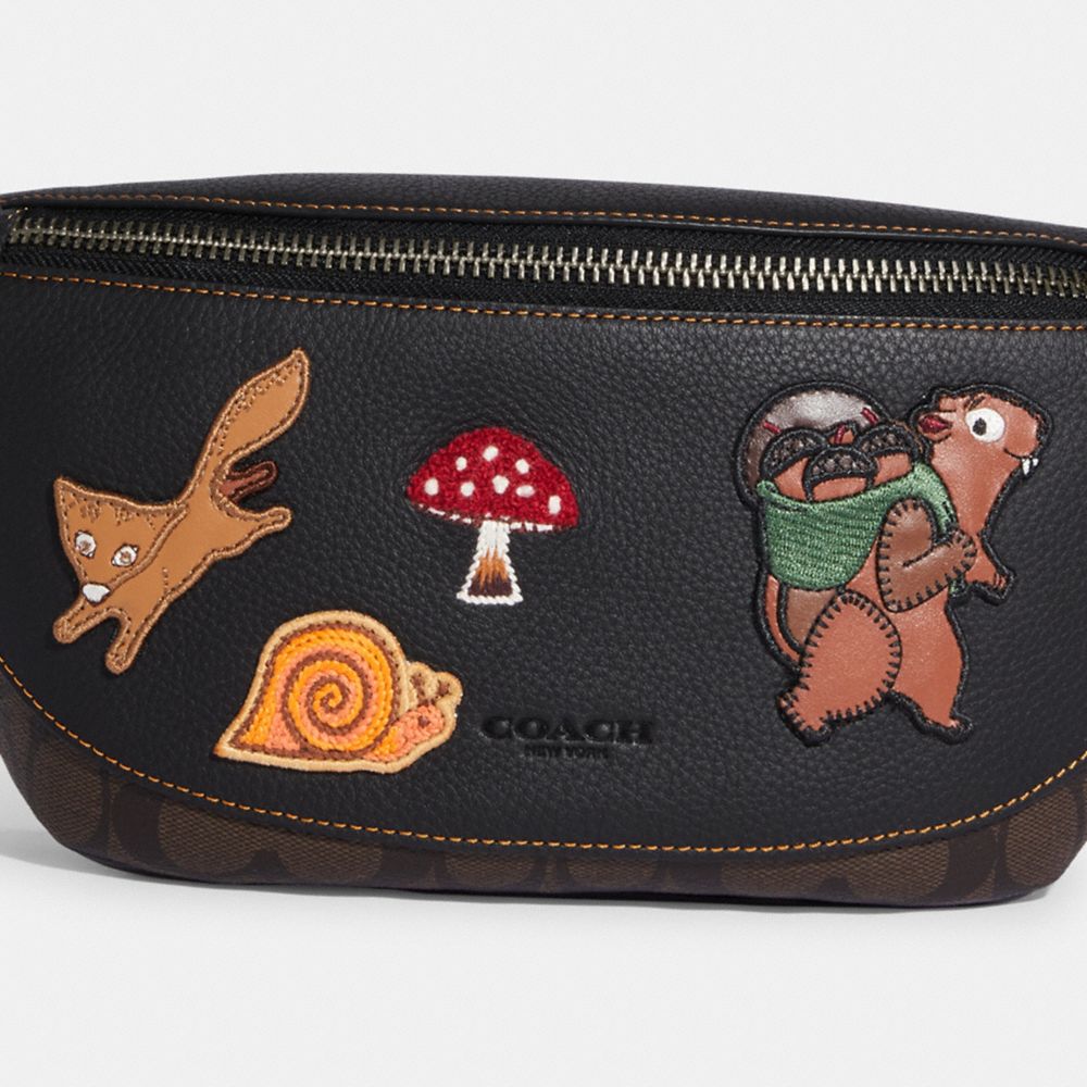 COACH ワーレン ミニベルトバッグ シグネチャー キャンバス ボディー ...