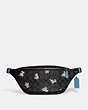 COACH®,WARREN BELT BAG IN SIGNATURE CANVAS WITH CREATURE PRINT,Large,Gunmetal/Charcoal Multi,Front View