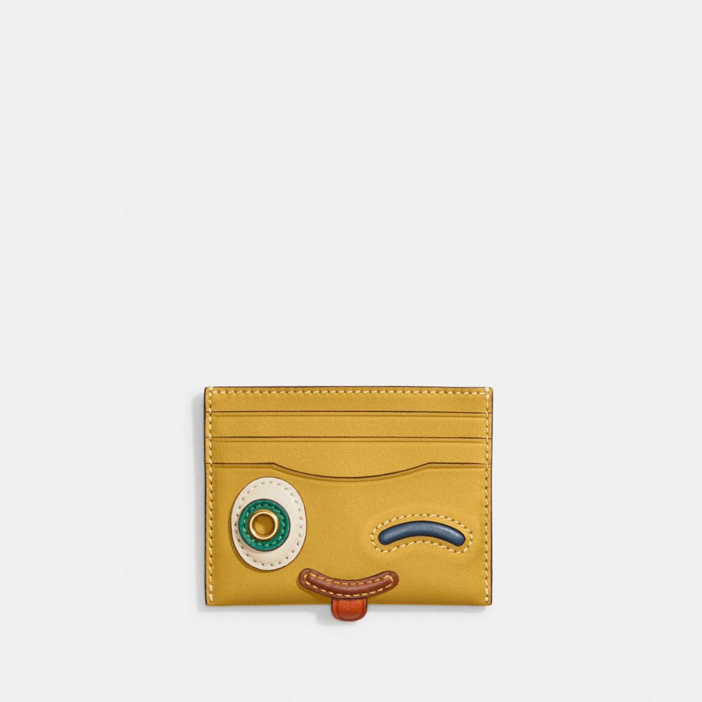 COACH®,COACHIES CARD CASE WITH WINKIE,Rehearsal Dinner,Canary,Front View image number 0