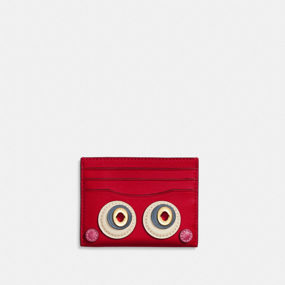 COACH®,COACHIES CARD CASE WITH SWEETIE,Wedding Ceremony,Bold Red,Front View image number 0