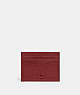 COACH®,CARD CASE,Polished Pebble Leather,Ruby Red,Front View