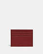 COACH®,CARD CASE,Polished Pebble Leather,Ruby Red,Back View