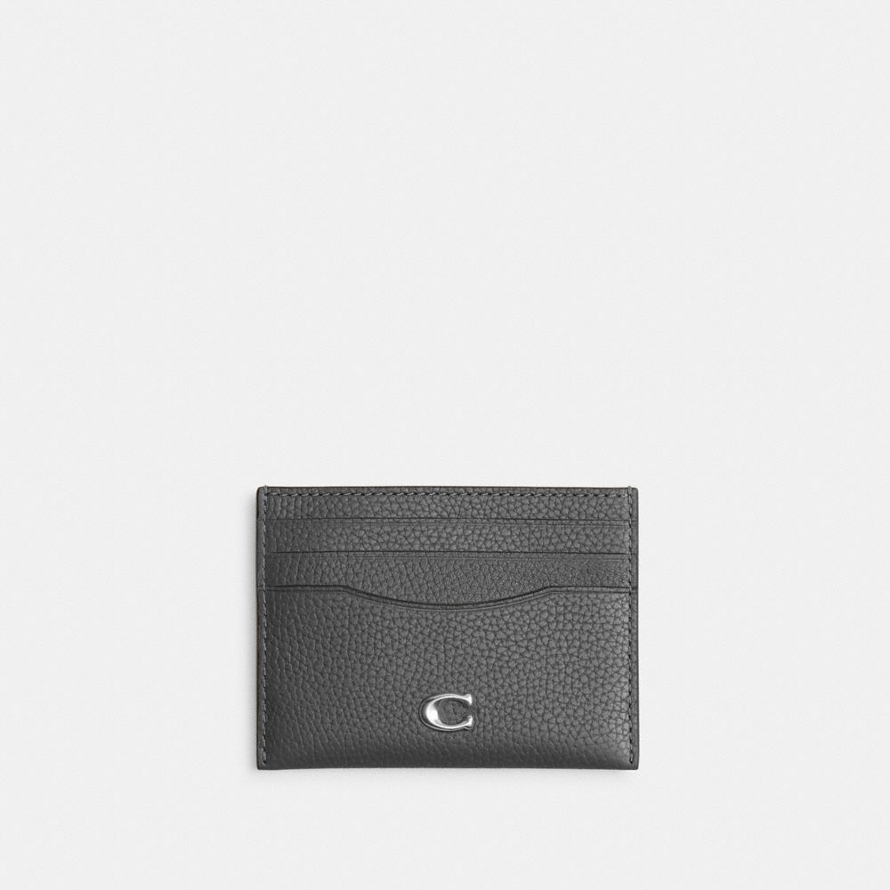 COACH®,Card Case,Leather,Card Case,Logo,Casual,Black,Front View