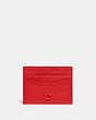 COACH®,CARD CASE,Polished Pebble Leather,Sport Red,Front View