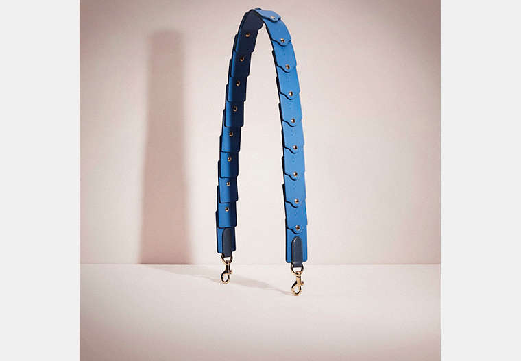 COACH®,REMADE LINKED HANGTAG STRAP,Blue,Front View