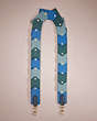 COACH®,REMADE COLORBLOCK LINKED HANGTAG STRAP,Smooth Leather,Blue Multi,Front View