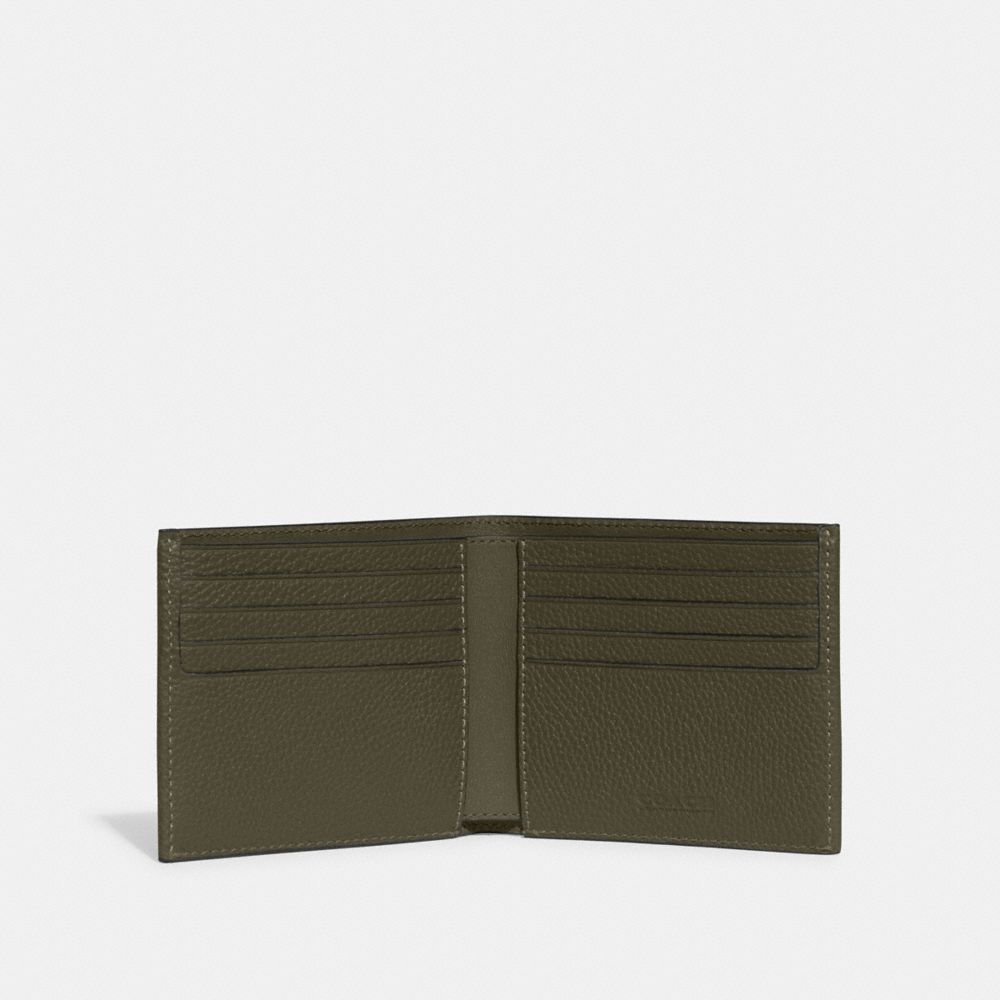 COACH®,Double Billfold Wallet,Leather,Bi Fold,Logo,Metal,Casual,,Inside View,Top View