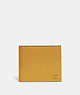 COACH®,DOUBLE BILLFOLD WALLET,Polished Pebble Leather,Yellow Gold,Front View