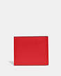 COACH®,DOUBLE BILLFOLD WALLET,Polished Pebble Leather,Mini,Sport Red,Back View