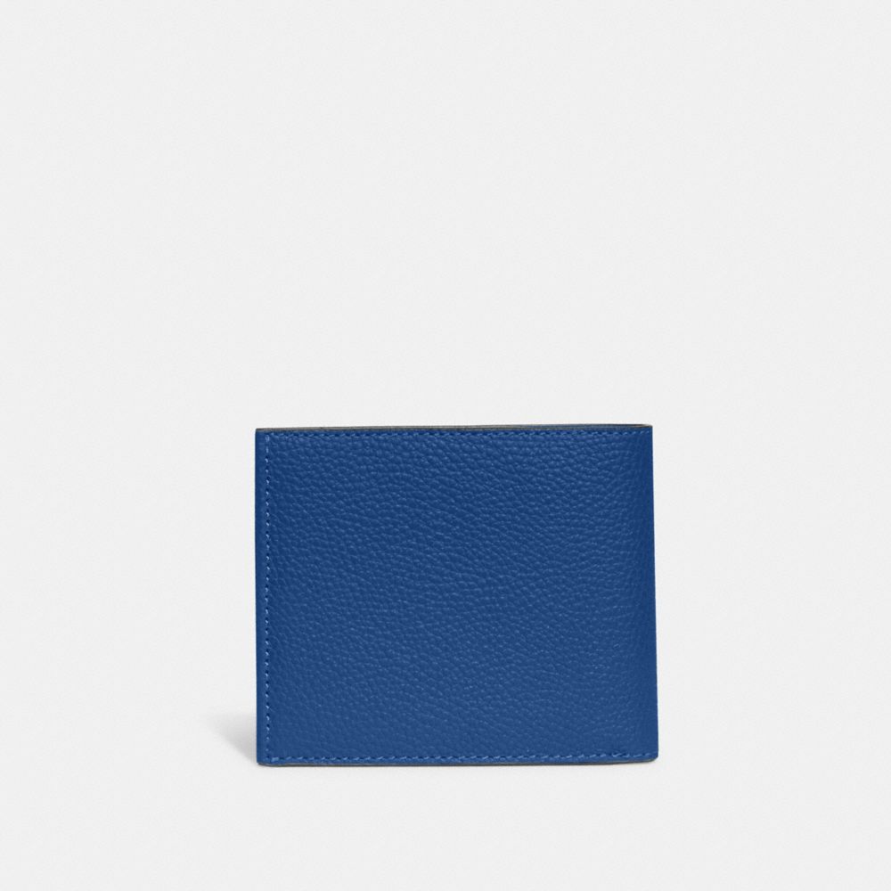 COACH®,Double Billfold Wallet,Leather,Bi Fold,Metal,Logo,Casual,,Back View